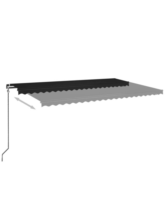 Käsitsi sissetõmmatav varikatus LED, 500 x 350 cm, antratsiit