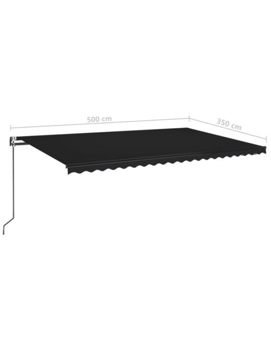 Automaatselt sissetõmmatav varikatus, 500 x 350 cm, antratsiit