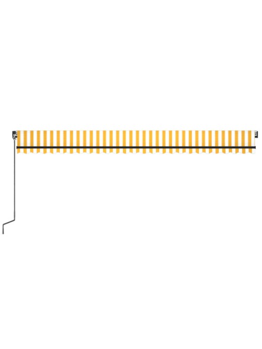 Käsitsi sissetõmmatav varikatus, 600 x 350 cm, kollane ja valge