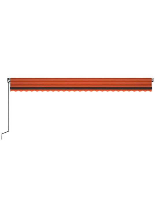 Käsitsi sissetõmmatav varikatus 600 x 350 cm, oranž ja pruun