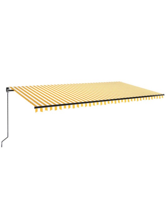 Käsitsi sissetõmmatav varikatus led, 600x350 cm, kollane/valge