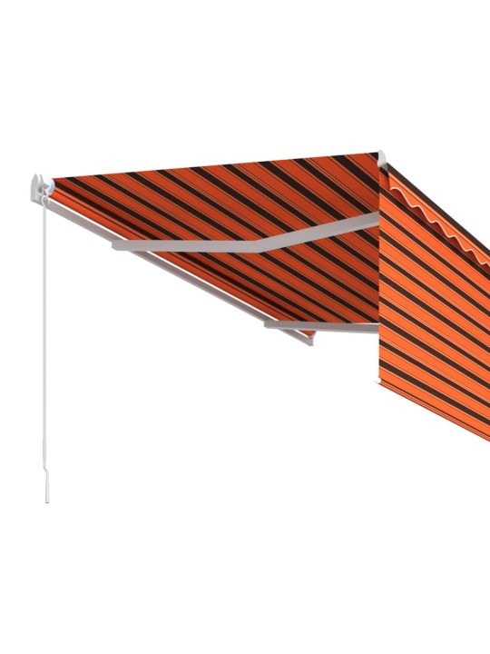 Käsitsi sissetõmmatav varikatus rulooga, 3x2,5 m, oranž/pruun