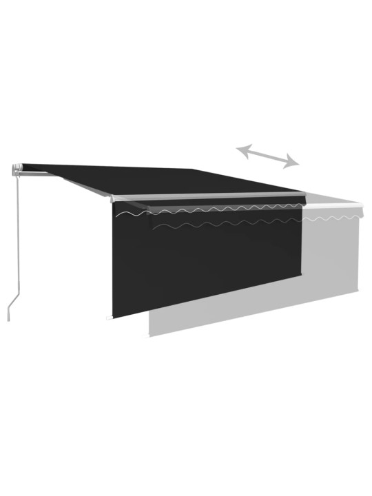 Käsitsi sissetõmmatav varikatus ruloo & led,3x2,5 m, antratsiit