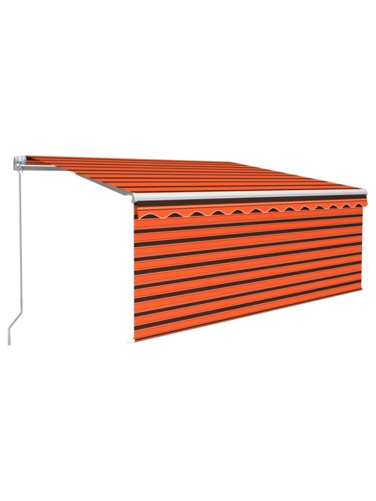 Sissetõmmatav varikatus rulooga&led, 3x2,5 m, oranž/pruun