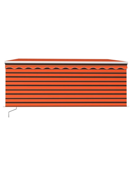Sissetõmmatav varikatus rulooga&led, 3x2,5 m, oranž/pruun