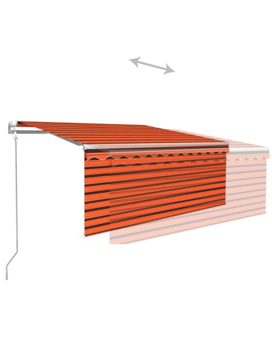 Automaatne varikatus rulooga, 3x2,5 m, oranž/pruun