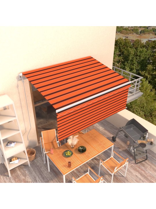 Automaatne varikatus rulooga, 3x2,5 m, oranž/pruun