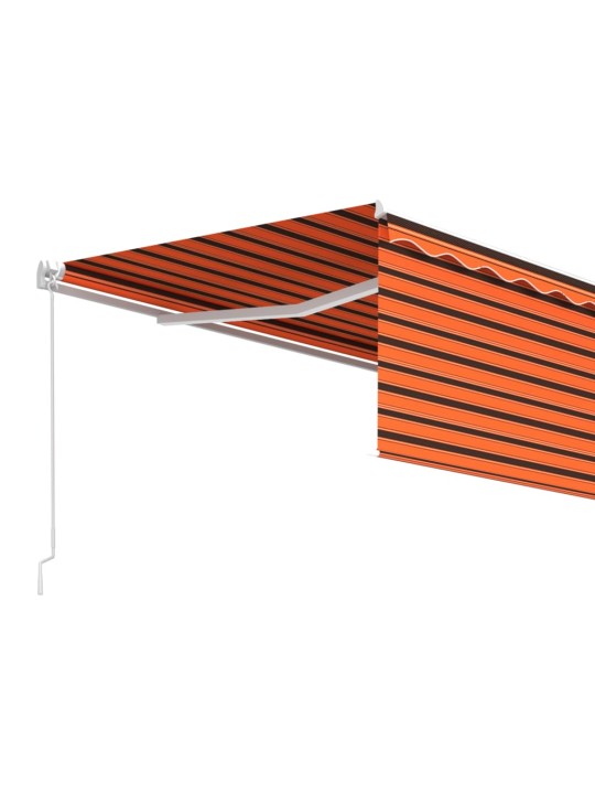 Käsitsi sissetõmmatav varikatus rulooga, 4,5x3 m, oranž/pruun