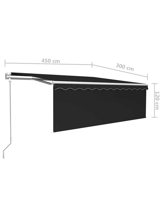 Automaatne varikatus rulooga, 4,5 x 3 m, antratsiit