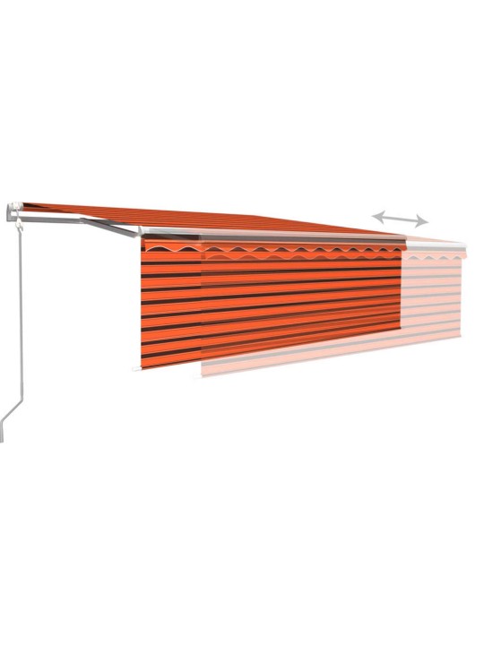 Automaatne varikatus rulooga, 4,5 x 3 m, oranž/pruun