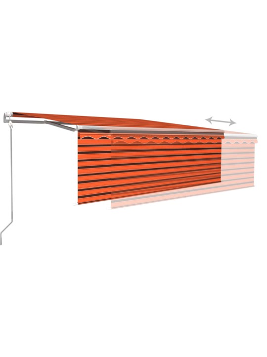 Automaatne varikatus led ja tuuleandur 4,5 x 3 m oranž ja pruun