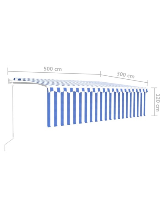 Automaatne varikatus led, tuuleandur, 5x3 m, sinine ja valge