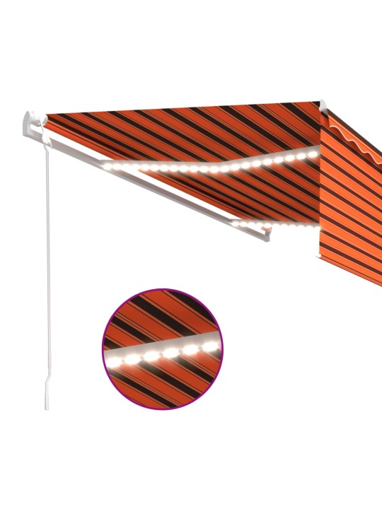 Automaatne varikatus, led, tuuleandur 5x3 m oranž/pruun