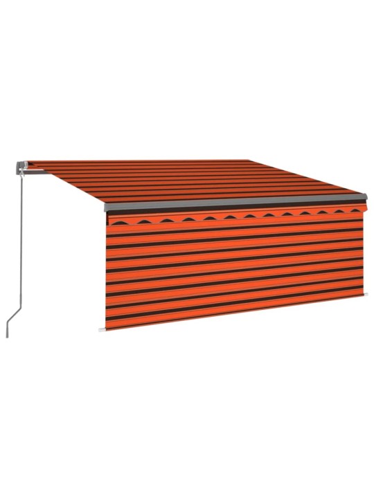 Sissetõmmatav varikatus rulooga&led, 3x2,5 m, oranž/pruun