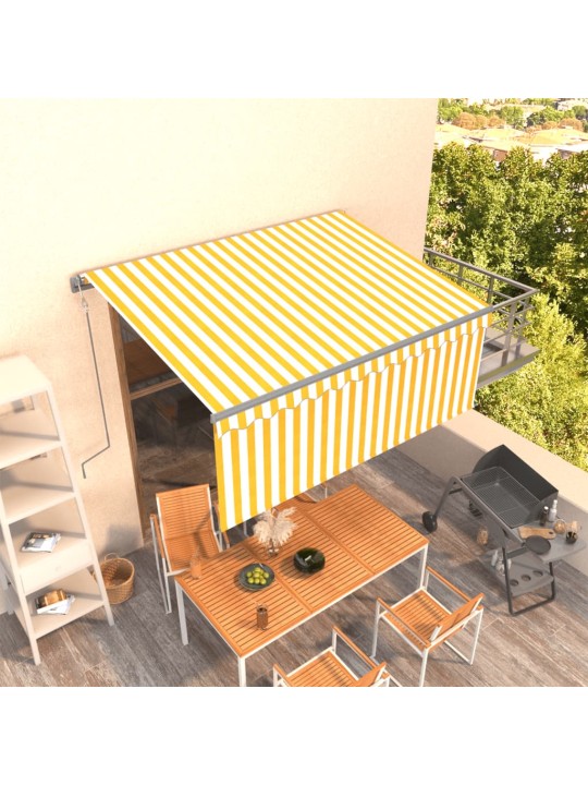 Automaatne varikatus, 3 x 2,5 m, kollane/valge