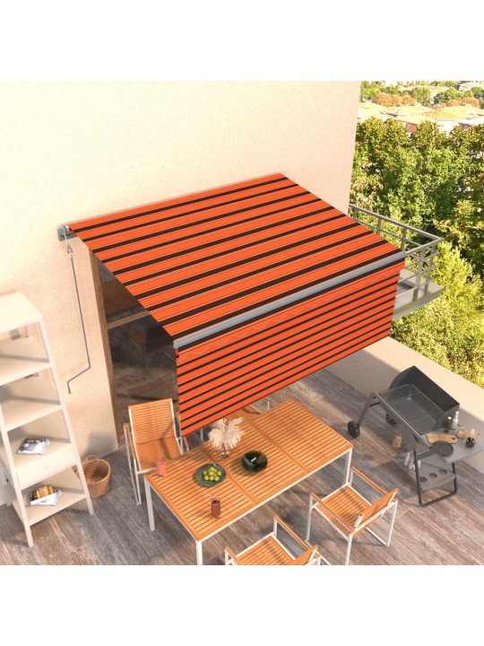 Automaatne varikatus rulooga, 3x2,5 m, oranž/pruun