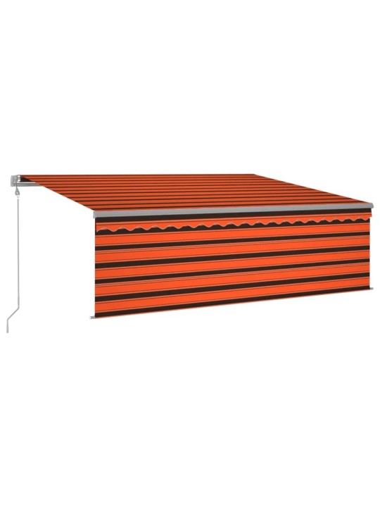 Automaatne varikatus rulooga, 4 x 3 m, oranž/pruun