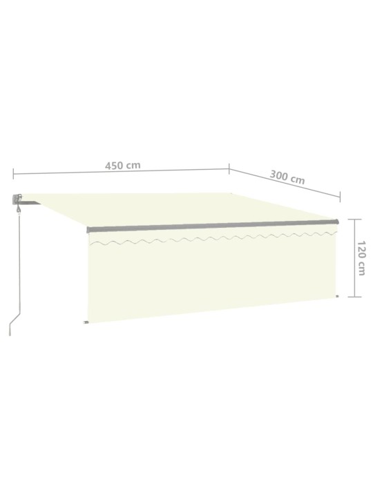 Automaatne varikatus rulooga, 4,5 x 3 m, kreemjas