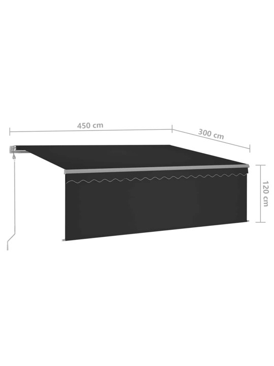 Automaatne varikatus rulooga, 4,5 x 3 m, antratsiit