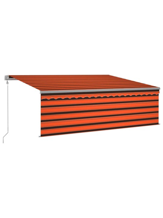 Automaatne varikatus rulooga, 4,5 x 3 m, oranž/pruun