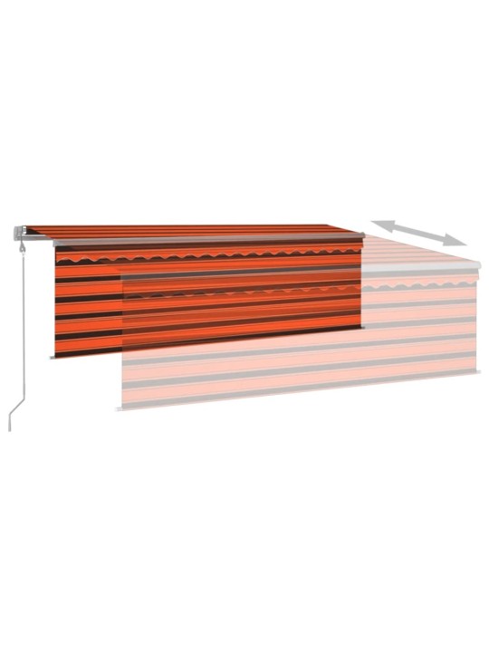 Automaatne varikatus rulooga, 4,5 x 3 m, oranž/pruun