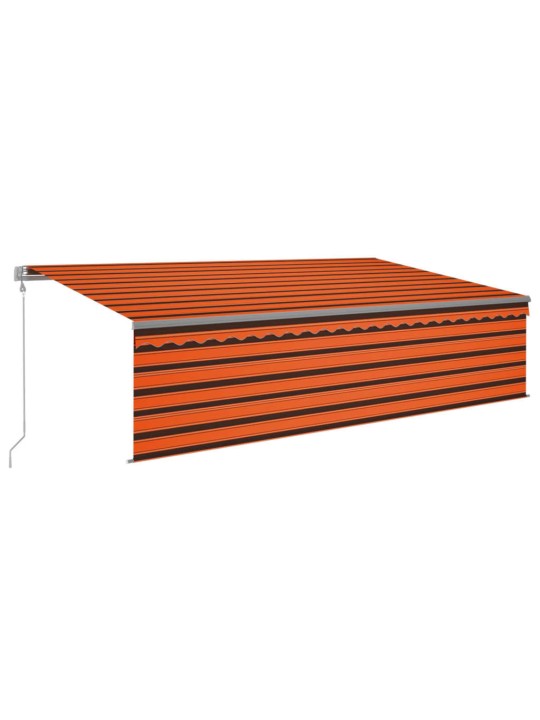 Automaatne varikatus, led, tuuleandur 5x3 m oranž/pruun