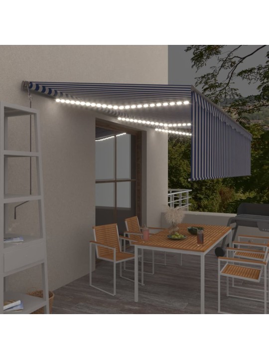 Automaatne varikatus LED, tuuleandur, 6 x 3 m, sinine ja valge