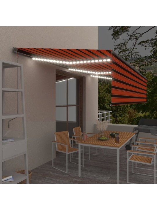 Automaatne varikatus led, tuuleandur, 6 x 3 m, oranž ja pruun