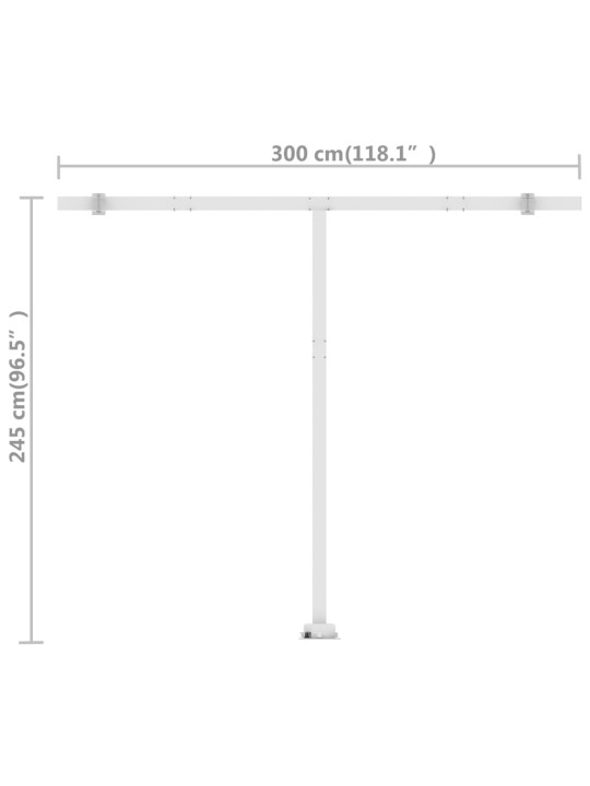 Käsitsi sissetõmmatav varikatus 300x250 cm sinine/valge