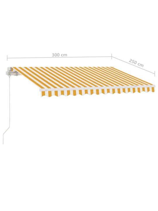 Käsitsi sissetõmmatav varikatus 300x250 cm kollane/valge