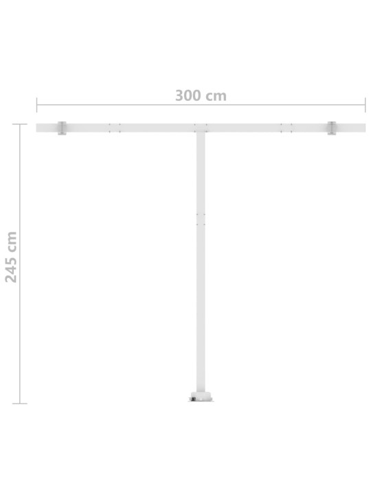 Käsitsi sissetõmmatav varikatus 300x250 cm kollane/valge