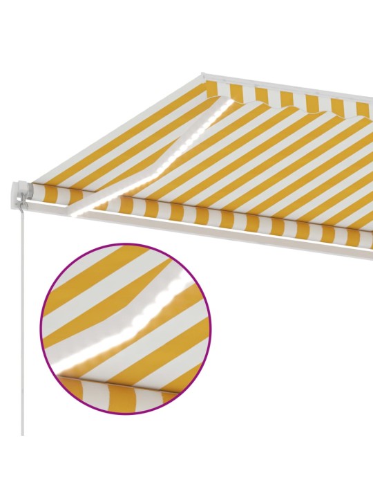KÄSITSI SISSETÕMMATAV VARIKATUS, LED, 350X250 CM KOLLANE, VALGE