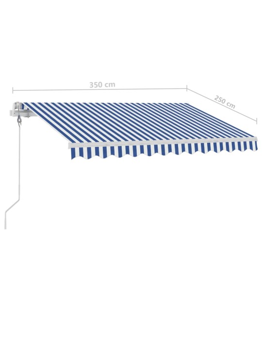 Iseseisev automaatne varikatus 350x250cm cm, sinine/valge