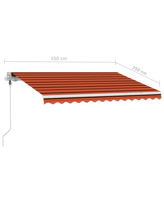 Iseseisev automaatne varikatus 350x250cm cm, oranž/pruun