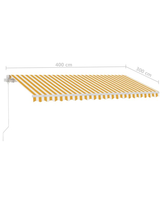 Iseseisev käsitsitõmmatav varikatus, 400 x 300 cm kollane/valge