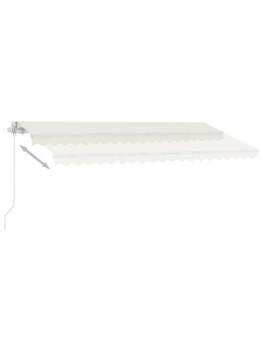 Käsitsi sissetõmmatav varikatus LED, 400x300 cm, kreemjasvalge