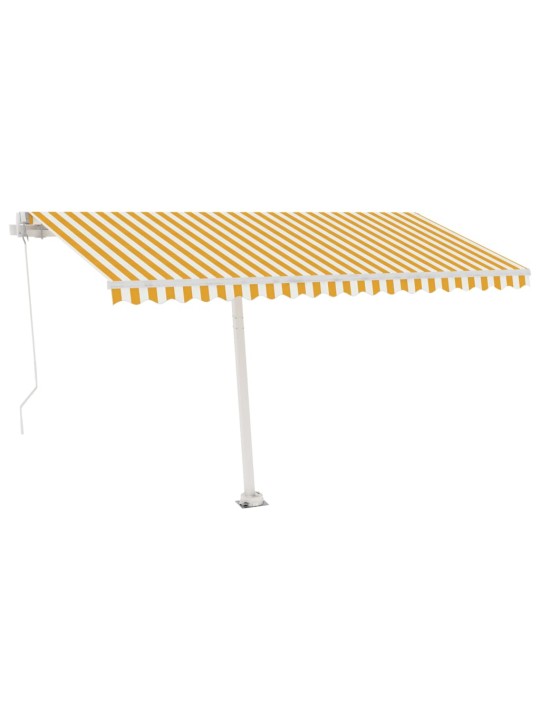 Käsitsi sissetõmmatav varikatus LED, 400x300 cm kollane/valge