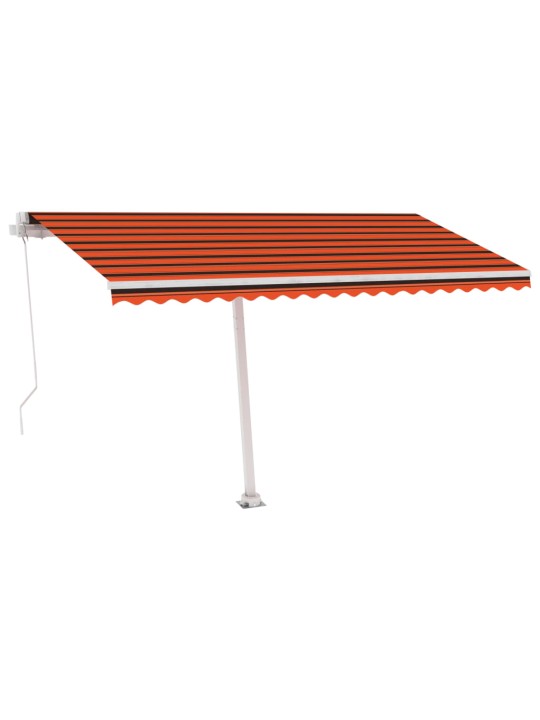 Käsitsi sissetõmmatav varikatus LED, 400x300 cm, oranž ja pruun