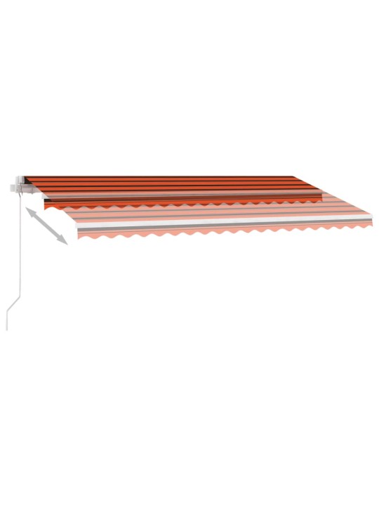 Käsitsi sissetõmmatav varikatus LED, 400x300 cm, oranž ja pruun