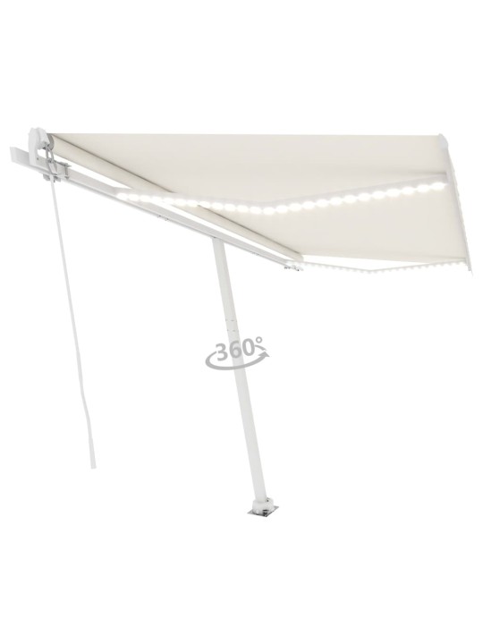 KÄSITSI SISSETÕMMATAV VARIKATUS, LED, 450X300 CM, KREEMJAS