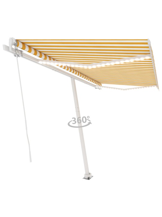 KÄSITSI SISSETÕMMATAV VARIKATUS, LED, 450X300 CM KOLLANE, VALGE