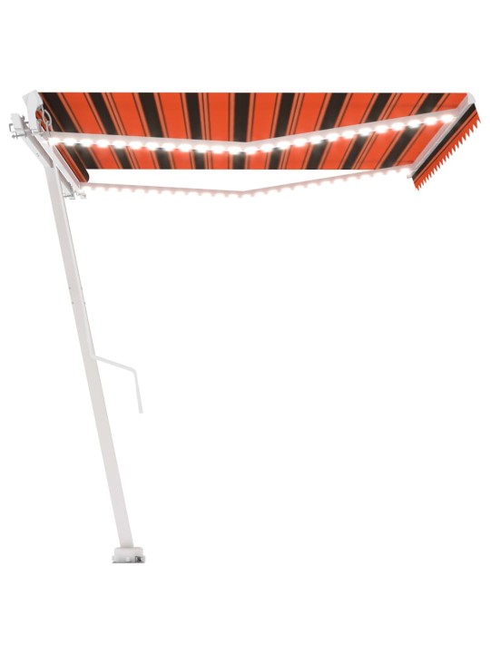 KÄSITSI SISSETÕMMATAV VARIKATUS, LED-GA 450X300 CM, ORANŽ/PRUUN