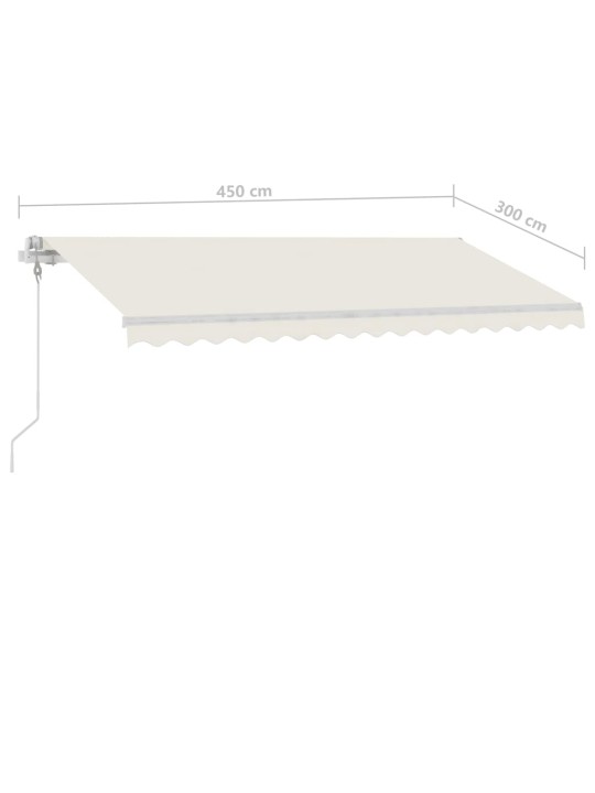 Automaatne varikatus LEDi ja tuuleanduriga 450x300 cm kreemjas