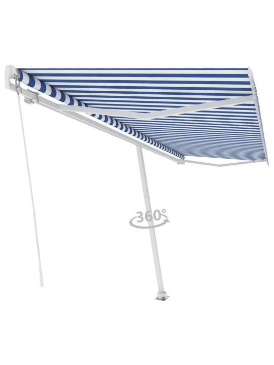 ISESEISEV KÄSITSITÕMMATAV VARIKATUS, 500 X 300 CM, SININE/VALGE