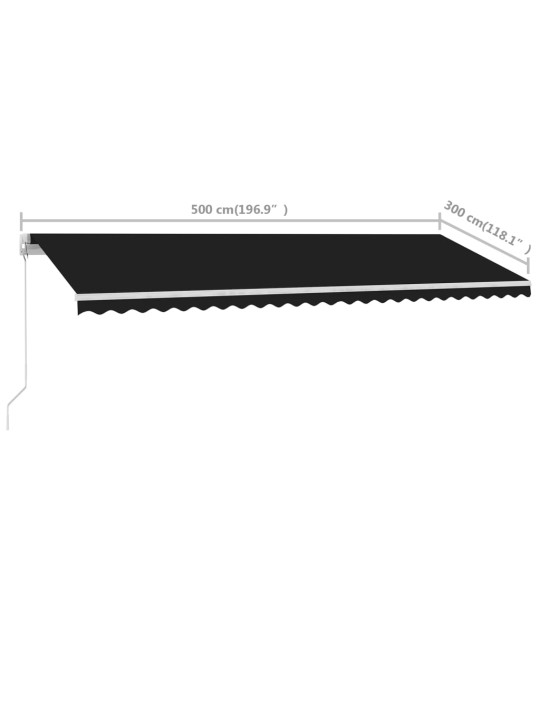 ISESEISEV KÄSITSITÕMMATAV VARIKATUS, 500 X 300 CM, ANTRATSIIT