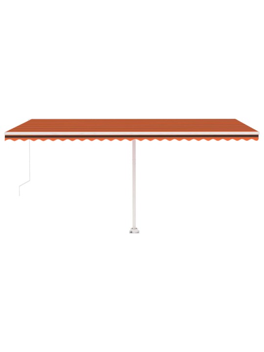 Käsitsi sissetõmmatav varikatus, led, 500x300 cm oranž ja pruun