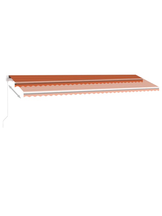 Käsitsi sissetõmmatav varikatus LED, 600x300 cm, oranž ja pruun