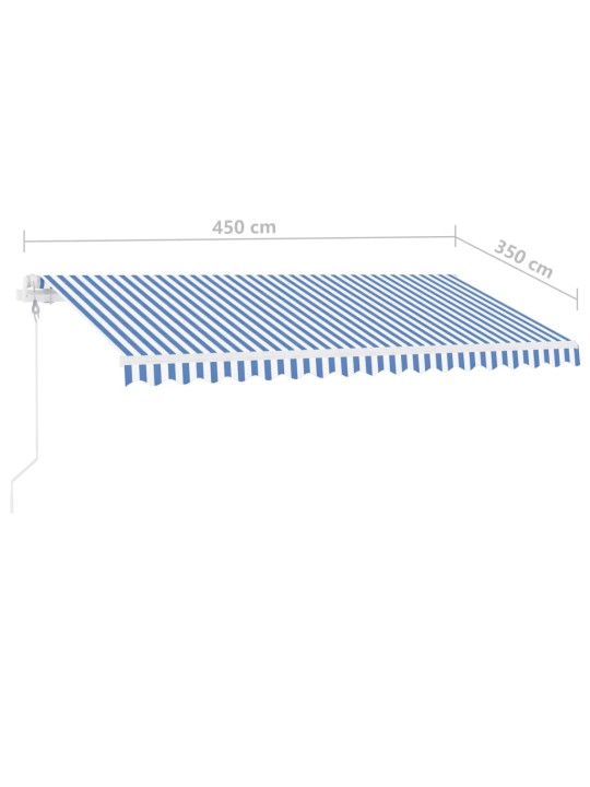 Automaatne varikatus, led, tuuleandur, 450x350 cm, sinine/valge