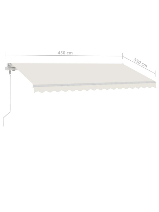 Automaatne varikatus, LED ja tuuleandur, 450 x 350 cm, kreemjas