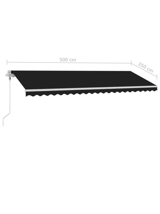 Automaatne varikatus, LED ja tuuleandur, 500x350 cm antratsiit